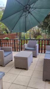 Ein Balkon oder eine Terrasse in der Unterkunft Ferienhaus Dhrontal