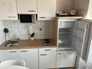 Kuchyň nebo kuchyňský kout v ubytování Apartman Duga
