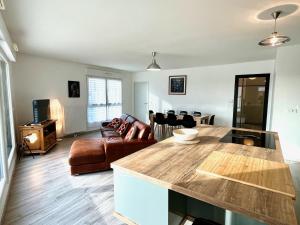 Televízia a/alebo spoločenská miestnosť v ubytovaní T4 avec grande terrasse et parking privé