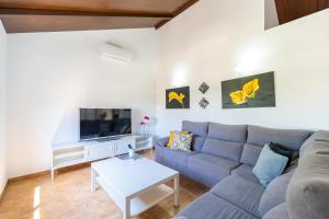 salon z kanapą i telewizorem w obiekcie Apartamento Jibazahora Piscis w mieście Zahora