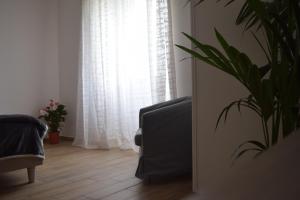 Residenza Lo Bello Vedere في كازيرتا: غرفة معيشة بها أريكة وزرع