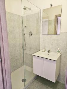 新薩爾沃的住宿－B&B La Rosa，带淋浴和盥洗盆的浴室