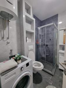 Un baño con lavadora y un inodoro. en Stan Na dan Pale Ice1, en Pale 9 fotos más