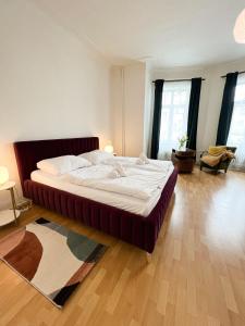 Ένα ή περισσότερα κρεβάτια σε δωμάτιο στο Arch Apartment in Třebíč