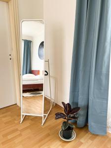 Postel nebo postele na pokoji v ubytování Arch Apartment in Třebíč