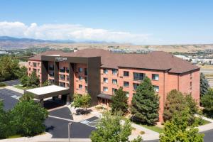 an aerial view of a hotel building at Courtyard by Marriott Denver Golden/Red Rocks in Golden