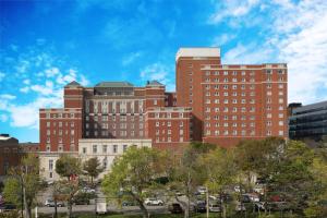 a group of tall brick buildings in a city at The Westin Nova Scotian in Halifax