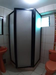 Koupelna v ubytování Hatun Quilla
