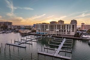 a view of a marina in a city with buildings at Courtyard by Marriott Clearwater Beach in Clearwater Beach