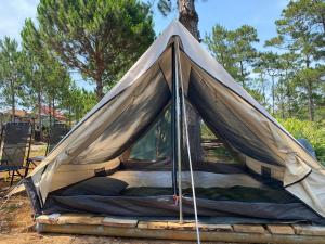 a tent is set up in a park at Big Măng Đen Homestay in Kon Von Kla