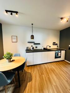 Kuchyň nebo kuchyňský kout v ubytování Ferienhaus Rost