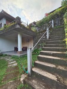 un conjunto de escaleras que conducen a una casa en Made Oka Budget Room, en Munduk