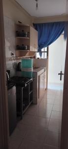 eine Küche mit Spüle und Herd in der Unterkunft SGH Furnished Studio Homes South B Nairobi in Nairobi