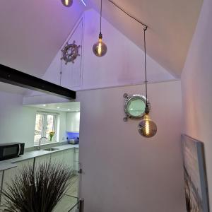 Кухня или мини-кухня в AnchorageWells Lodge, Seaview Apartment
