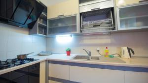 Kuchyň nebo kuchyňský kout v ubytování Lviv Euro Hostel