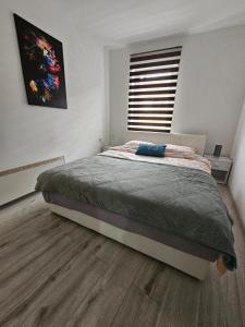 a bedroom with a large bed in a white room at Apartment Aria in Vinkovci