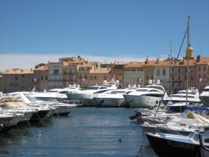 a bunch of boats are docked in a harbor at St Tropez Studio in Saint-Tropez