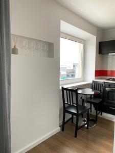 Kuchyň nebo kuchyňský kout v ubytování "Aš Centre" apartamentai