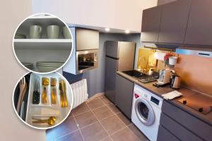 Kuchyň nebo kuchyňský kout v ubytování Studio design tout équipé avec netflix & terrasse