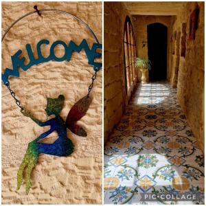 a painting of a tiled floor with a frog on a wall at Haven Farmhouse B&B in Għarb