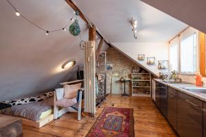 Dapur atau dapur kecil di Gästezimmer Plänke