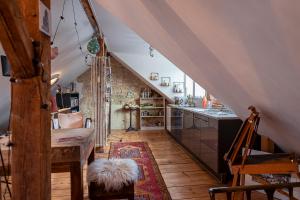 Dapur atau dapur kecil di Gästezimmer Plänke