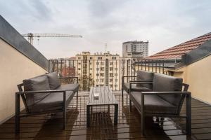 En balkon eller terrasse på Luxusní byt s terasou v centru