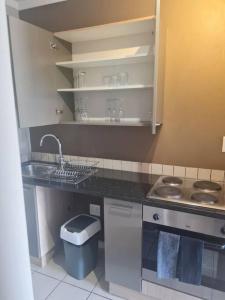 a kitchen with a sink and a counter top at Tripleg Apartments 1 in Fourways