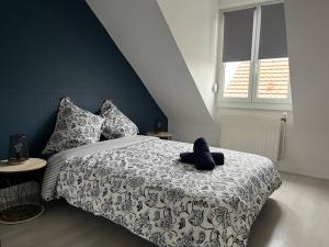 Posteľ alebo postele v izbe v ubytovaní Appartement T3 rénové 60m2 proche centre Colmar