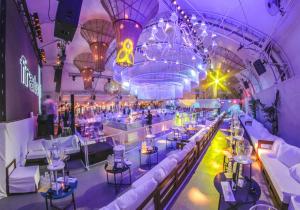 a room with white couches and tables and lights at Hotel Apartament Constanta in Constanţa +22 photos