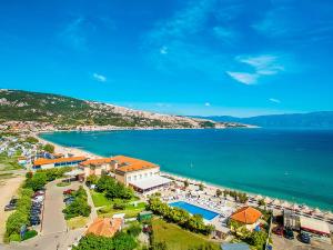 an aerial view of a beach with a resort and the ocean at Hotel Dobrovit in Baška