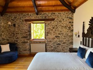 Cama o camas de una habitación en Casa Rural O Vilar