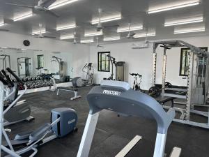 a gym with several treadmills and machines at Trogon's Perch in San Isidro