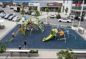 an aerial view of a playground in a parking lot at Big family getaway! can accommodate up to 14 guest in Abbotsford