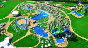 an overhead view of a water park with an amusement park at no. 1 in Kulpin