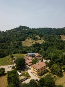 an aerial view of a building on a hill at Cascina Bagaggera in Rovagnate