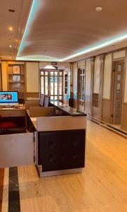 an office with a reception desk in a building at Albergo Ristorante Belsito in Fiuggi