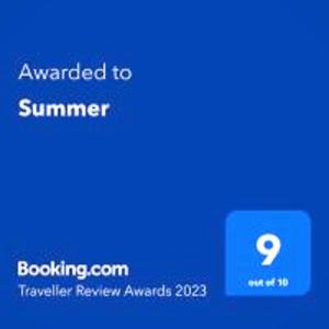 Certifikát, hodnocení, plakát nebo jiný dokument vystavený v ubytování Summer