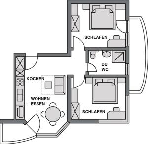 The floor plan of Apart Bergkristall
