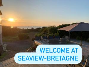 a sign that says welcome at saview pierre at Seaview in Pleubian