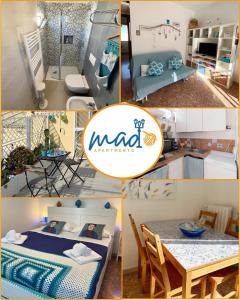 un collage di foto di una casetta di Madò Apartments Egnazia a Bari