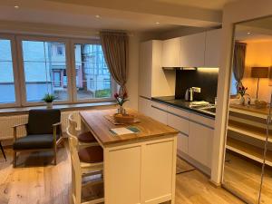 Kuchyň nebo kuchyňský kout v ubytování Apartmenthaus Wagner