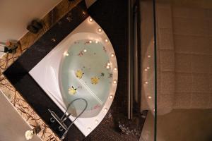 uma sanita com estrelas na casa de banho em LA DIMORA DI ANTOSA em Matera