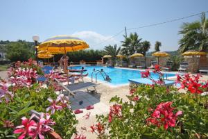 維耶斯泰的住宿－Residence Palm Garden，度假村的游泳池,人们在里面游泳