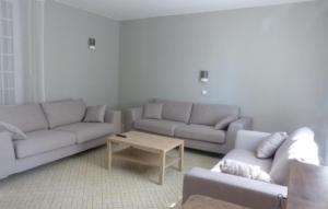 a living room with two couches and a coffee table at Gite de Saint Jean in Saint-Jean-de-Thouars +25 photos