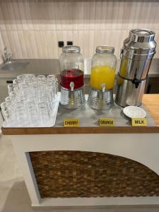 Kuchyň nebo kuchyňský kout v ubytování Hotel Zefyros