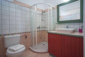 A bathroom at Avlaki Beach House,stylish villa in Kassiopi