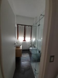 a bathroom with a shower and a sink and a toilet at Vittadinisette in Pavia