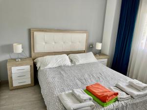 マルベーリャにあるDon Paco Modern Loftのベッドルーム1室(タオル付)