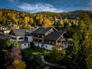 una vista aerea di una casa in montagna di Hotel Restaurant Bürchnerhof a Bürchen